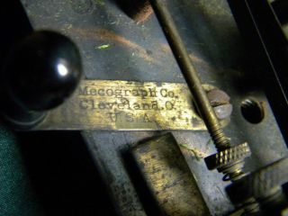 Vintage Telegraph Key Mecograph Co.  3 Cleveland O Box 4