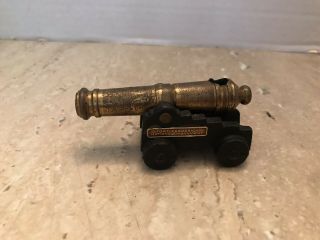 Vintage Brass Cast Iron Mini Cannon Fort Frederica Monument Paperweight