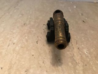 Vintage Brass Cast Iron Mini Cannon Fort Frederica Monument Paperweight 4