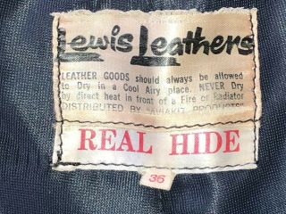 Vintage Lewis Leathers 1970 ' s Black Leather Motorcycle Pants Trousers Rare 36 