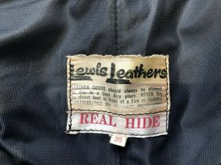 Vintage Lewis Leathers 1970 ' s Black Leather Motorcycle Pants Trousers Rare 36 