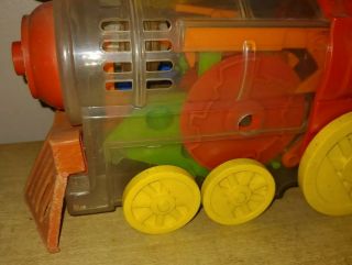 IDEAL Vintage 1974 plastic toy train thinkand learn toot loo wind up whistle 4