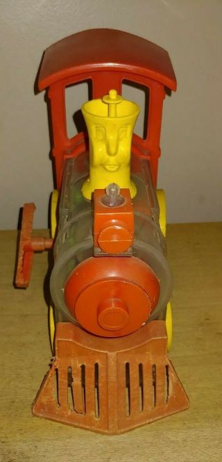 IDEAL Vintage 1974 plastic toy train thinkand learn toot loo wind up whistle 5