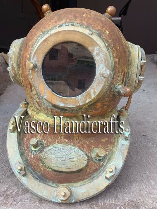 Helmet Brass Divers Scuba Diving Copper Antique Navy Mark V 12 Bolt Boston 4