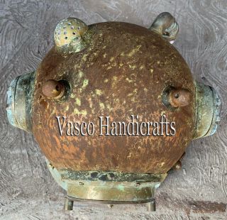 Helmet Brass Divers Scuba Diving Copper Antique Navy Mark V 12 Bolt Boston 6