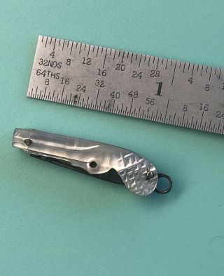 Antique 1800’s Miniature Sheffield Gun Knife Nickel and MOP.  Just Over 1 Inch. 3