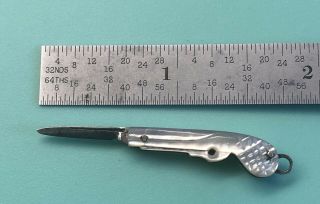Antique 1800’s Miniature Sheffield Gun Knife Nickel and MOP.  Just Over 1 Inch. 5