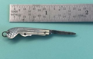 Antique 1800’s Miniature Sheffield Gun Knife Nickel and MOP.  Just Over 1 Inch. 6