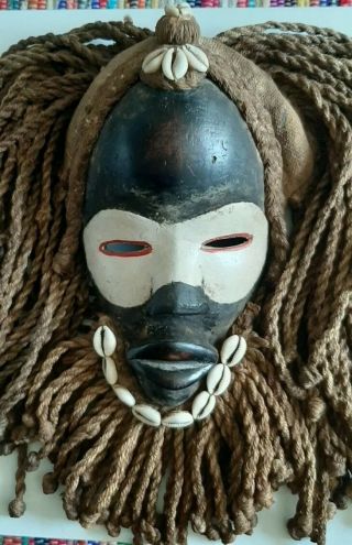 Ceremonial Male Mask From The Dan Tribe Of West Africa (ivory Coast/liberia)