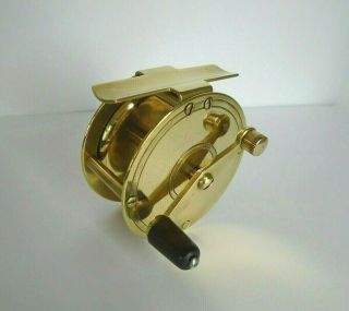 A Antique Brass Fly Fishing Reel By S.  Allcock Of Redditch England