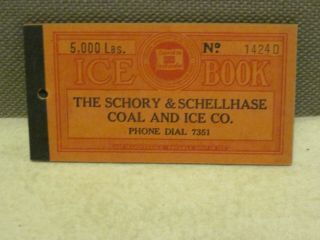 Schory And Schellhase Coal And Ice Co.  Complete 5000 Lb Ice Coupon Book