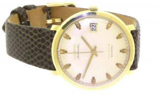 Longines Admiral 5 - Star vintage elegant 18K gold automatic men ' s watch w/ date 3