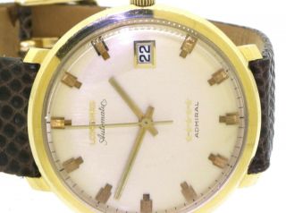 Longines Admiral 5 - Star vintage elegant 18K gold automatic men ' s watch w/ date 4