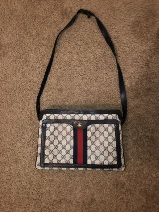 Hot Vintage Gucci 70s/80s Monogrammed Shoulder Bag