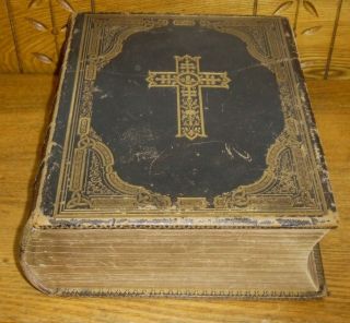 Antique Family Bible Stuart Family Records Scanlan Goodman Semple Wilmington De