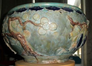 GOOD RARE LARGE QING CHINESE SHIWAN POTTERY FIGURAL BOWL JARDINIERE PLANTER 7