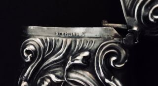 Antique Sterling Silver High Relief Repousse Match Safe Vesta Case (1704). 6