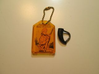 Vintage Davy Crockett Western Keychain & Horn Toy