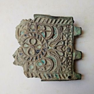Ancient Byzantine Enameled Belt Buckle 1000 - 1200 Ad