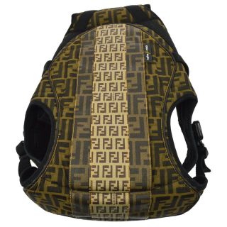 Auth Aprica For Fendi Zucca Pattern Baby Carrier Brown Black Vintage Ak30162