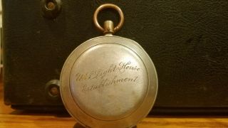 Antique U.  S Light House Service Establishment Pocket Watch Case Good Script Mark