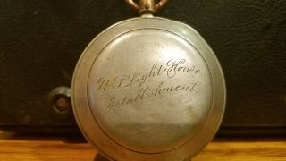 Antique U.  S Light House Service Establishment Pocket Watch Case good script mark 2