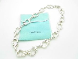 Tiffany & Co.  Italy Sterling Silver Horseshoe Link Necklace 18 " - Rare
