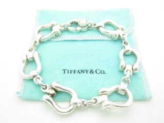 Tiffany & Co.  Italy Sterling Silver Horseshoe Link Unisex Bracelet 8.  5 " - Rare