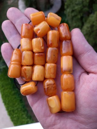 Antique Natural Baltic Amber Player Beads 54.  6 Grams. 3