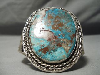 Opulent Vintage Navajo Very Rare Turquoise Sterling Silver Bracelet Old