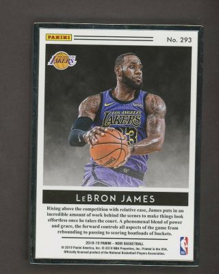 2018 - 19 Panini Noir Vintage Art Framed LeBron James Lakers 16/25 2