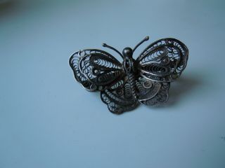 imper.  RUSSIAN 84 Silver Brooch filigree Butterfly Romanov dynasty period 1917 2