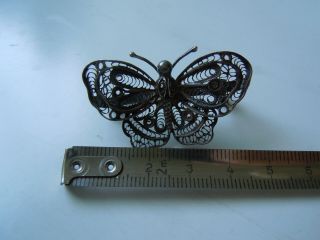 imper.  RUSSIAN 84 Silver Brooch filigree Butterfly Romanov dynasty period 1917 4