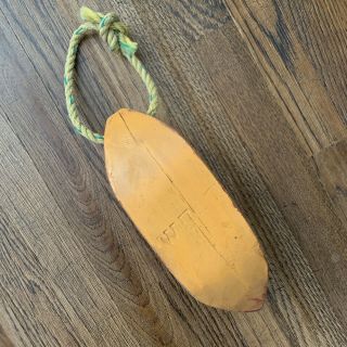 Vintage Maine Wooden Lobster Buoy Orange And Red - Welt