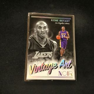 Kobe Bryant 2018 - 19 Panini Noir Basketball Vintage Art Framed Card 19/25 Jk