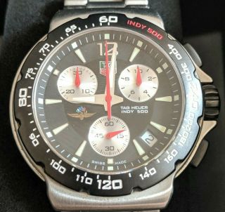 Tag Heuer Indy 500 Formula One Chronograph F1 Cac111a Rare Black Bezel Version