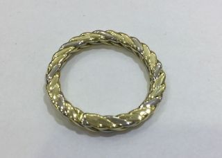 Tiffany & Co Vintage 14k Yellow & White Gold Braided Round Key Chain - Retired