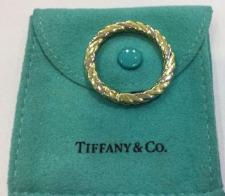 Tiffany & Co Vintage 14K Yellow & White Gold Braided Round Key Chain - Retired 2