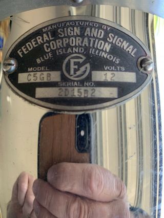 Vintage Federal Signal Corporation C5gb Siren