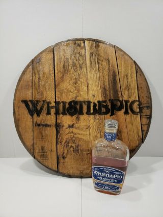 Whistlepig Whiskey Barrel Lid Cap Very Rare Man Cave Gold