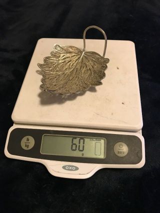 Vintage Sterling Silver Filigree Leaf Dish 6