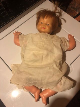 Vintage Wind Up Musical Baby Doll Toy Phillipine Hand Embroidered
