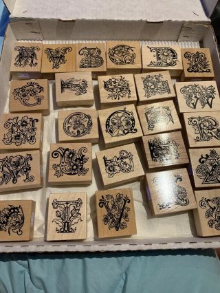 Psx Botanical Alphabet Rubber Stamps - Complete Set Vintage 1993