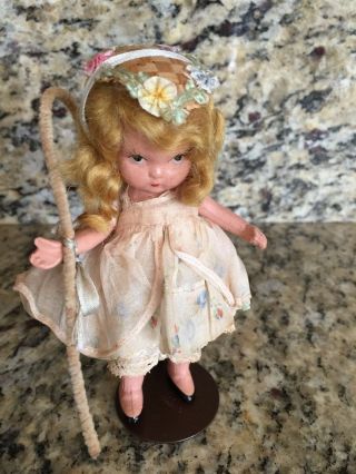 Vintage Bisque HTF Nancy Ann Storybook Doll Little Bo Peep JUDY ANN Straw Hat 5