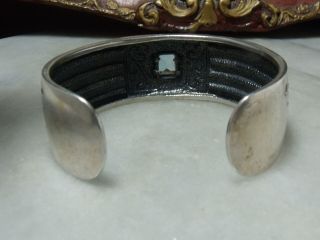 Vintage Sterling Silver,  Solid 14k Gold Blue Topaz Bracelet for Woman or Man 5