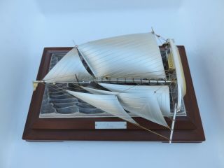 LARGE SOLID STERLING SILVER YACHT SHIP SAILBOAT BY SEKI JAPAN 193 GRAMS 6.  81 OZ 7