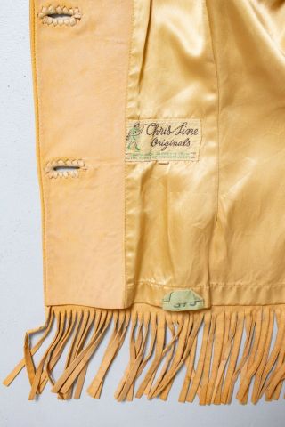Vintage 1950s Western Jacket Leather Fringe Beaded Ladies 50s Chris Line Medium 9
