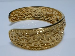 STERLING SILVER GOLD ELEPHANT ORNATE DESIGNER R CHINA CUFF BRACELET 7 