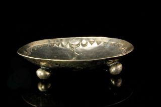 VINTAGE EARLY NAVAJO HAND MADE STERLING BOWL DISH A805 - 509 2