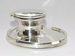 SPLENDID VINTAGE ART DECO SOLID SILVER STERLING CAPSTAN INKWELL BIRMINGHAM 1930 2